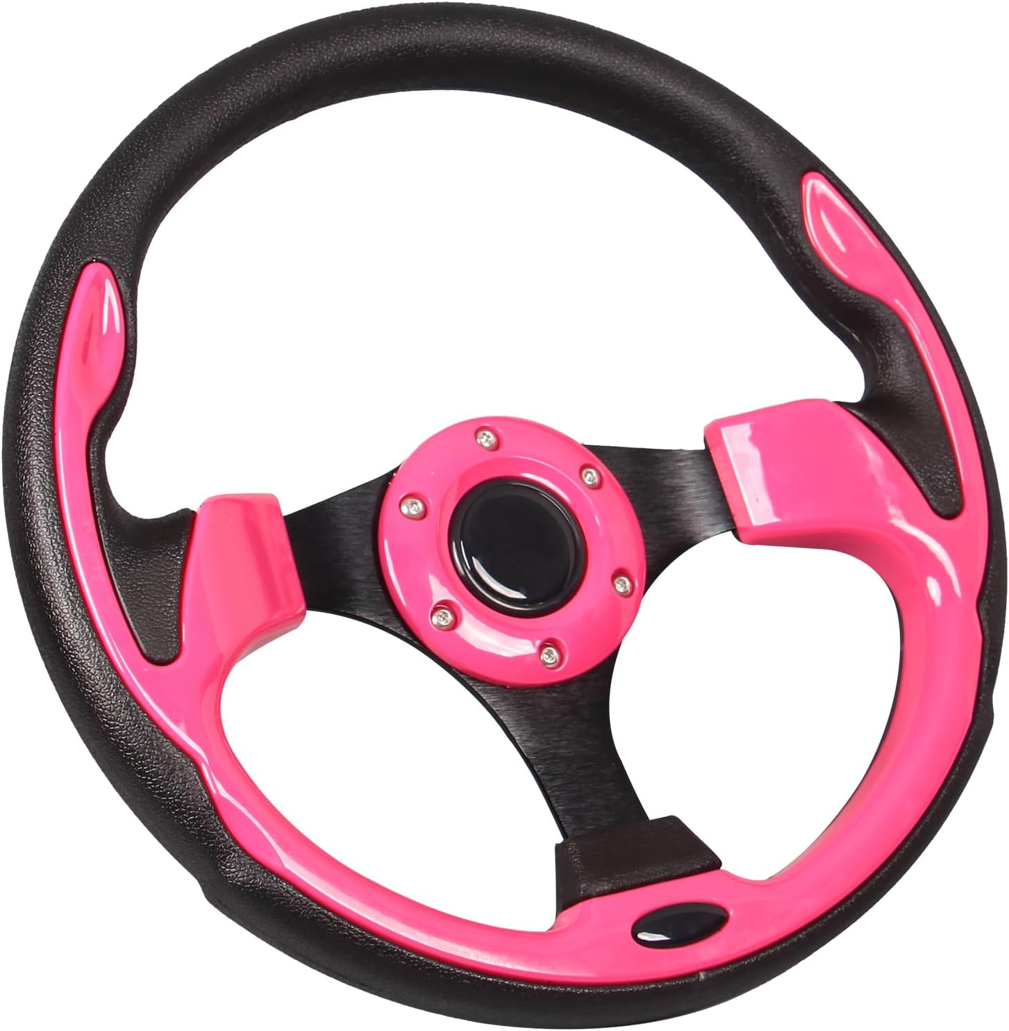 12.5 inch Pink Golf Cart Steering Wheel with Black Aluminum Frame for Club Car DS and Precedent EZGO RXV & TXT, Yamaha Most Golf Carts…