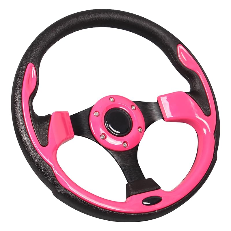 Volante para carrinho de golfe YEHICY com empunhadura rosa, 31,8 cm, 3 raios, modelo 8188