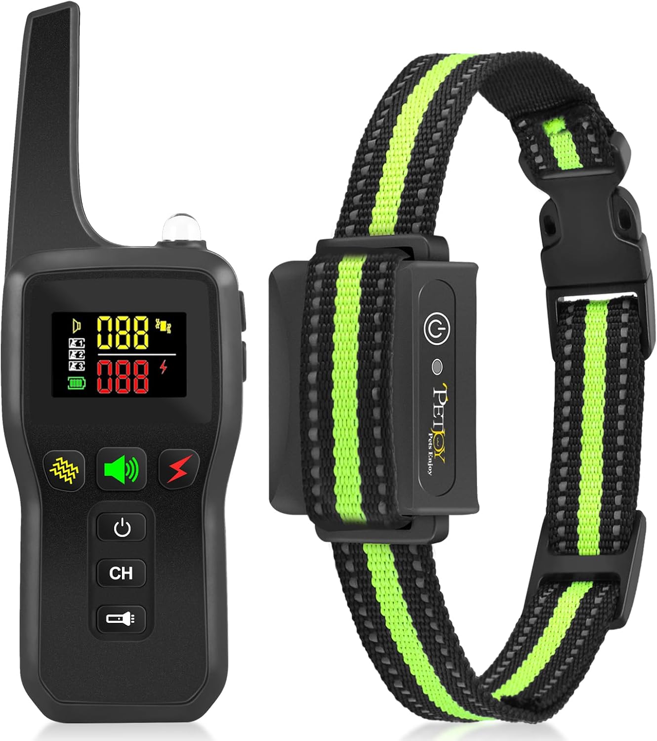 PetJoy Dog Bark Collar with Remote, Bark and Training Collar 2-in-1, Auto Bark Collar with Safe Shock (Level 1-100), Vibration (Level 1-100), Auto Mode (Sensitivity 1-5) and Beep