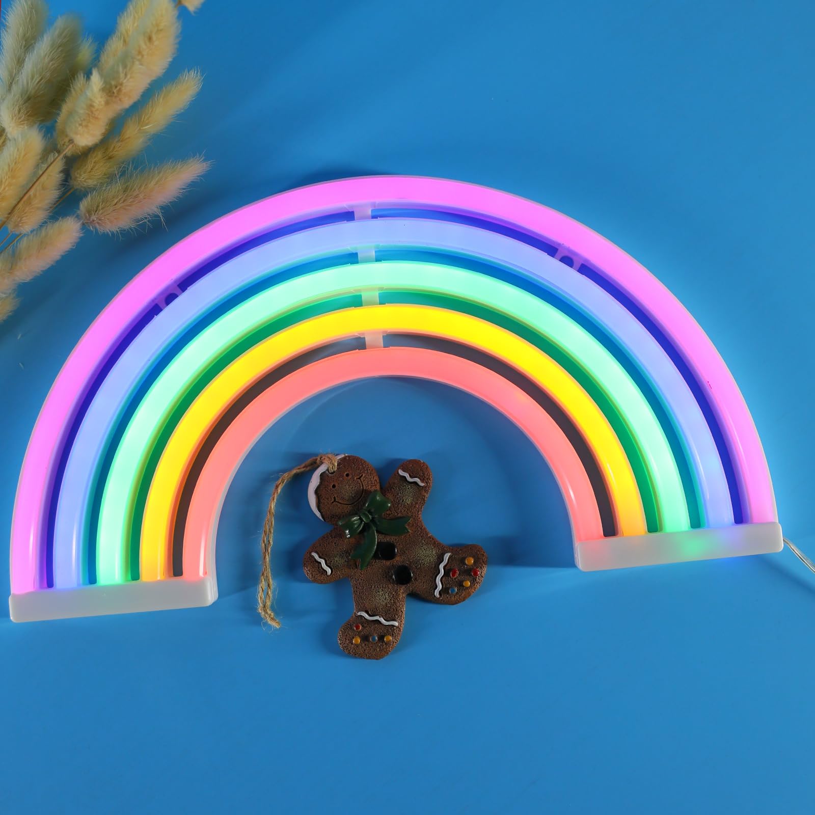 Luce al Neon Arcobaleno, Insegne al Neon a LED Luce al Neon Arcobaleno per Decorazione da Parete, USB o Alimentazione a Batteria, Insegna al Neon Colorata Carina per Camera delle Ragazze,Compleanno