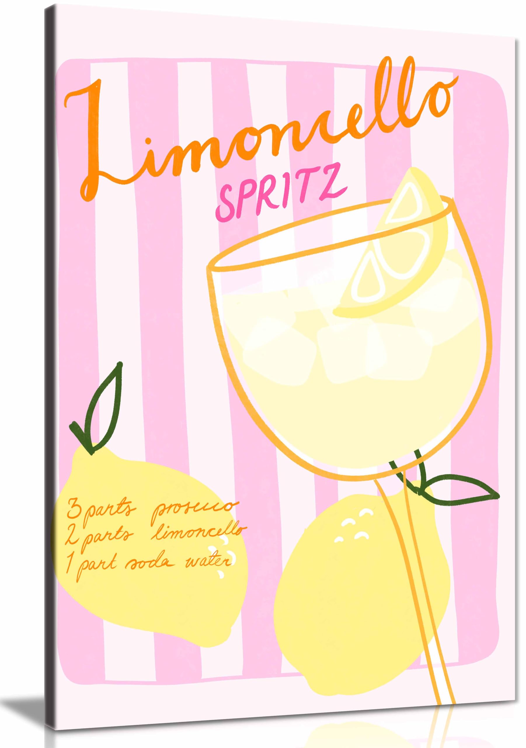 lemoncello spritz 2.0 Framed Canvas Print, Pictures for Home Walls, Bedroom, Living Room & Bathroom Decor 46x31cm (18x12in)