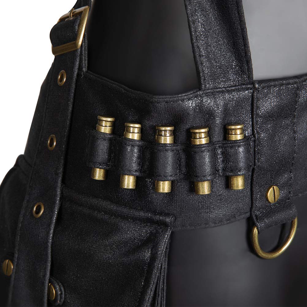 Torba na akcesoria na ramię ze skóry PU, modny gotycki skórzany pokrowiec podróżny piesze wycieczki skórzane motocykl nerka, Black, Medium, Punk