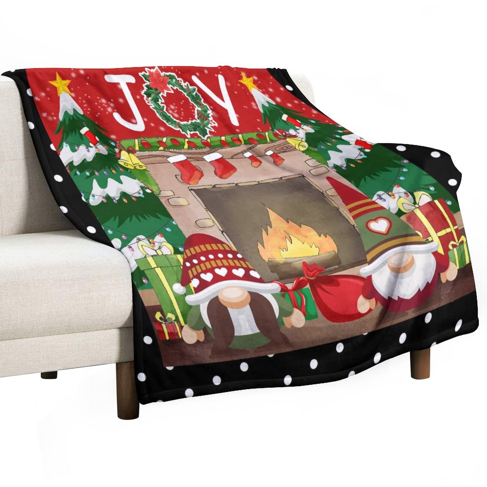 Couverture de Noël pelucheuse à pois le cadeau idéal pour réchauffer adultes et enfants