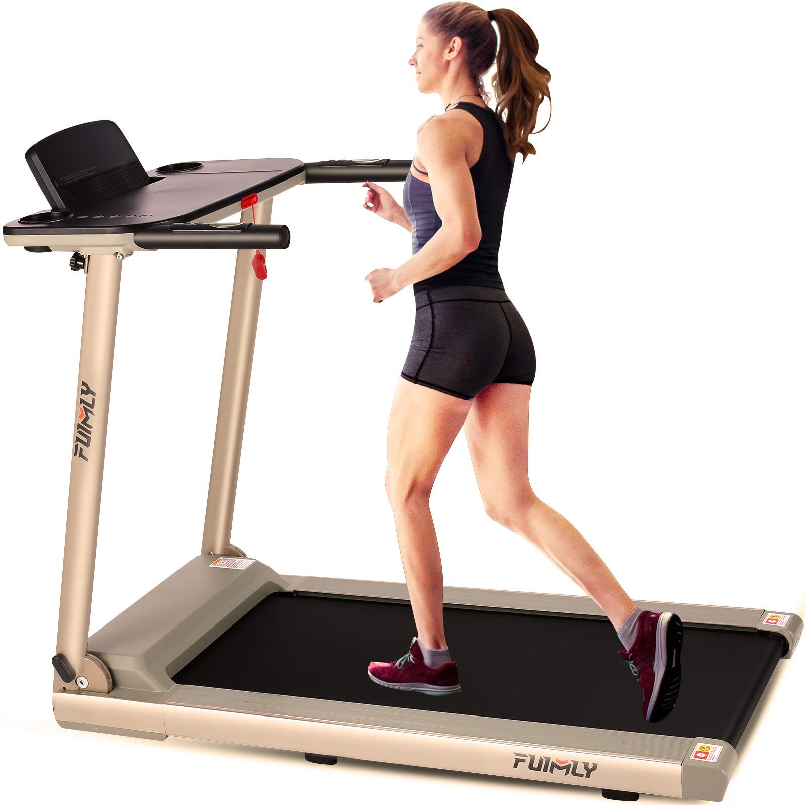 Funmily Folding Treadmill 25hp Portable Treadmill With Table
