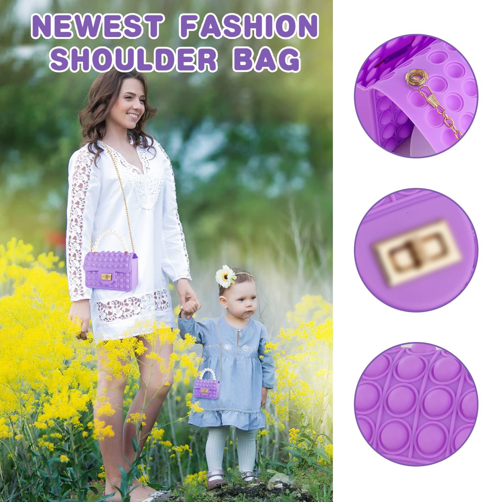Ainiv Bolso Pop It 2 En 1 – Bolso Fidget De Helado Con Correa Ajustable, Juguete Sensorial Y Accesorio De Moda Para Niños Y Adultos