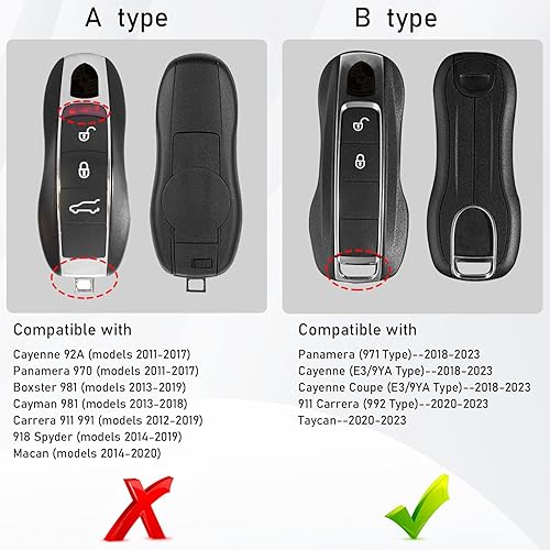 Miniatura 2 de Jaronx 2 fundas para llavero color azul brillante compatibles con Cayenne Panamera 2018-2024911 Carrera 2020-2024Taycan 2020-2024, fundas para