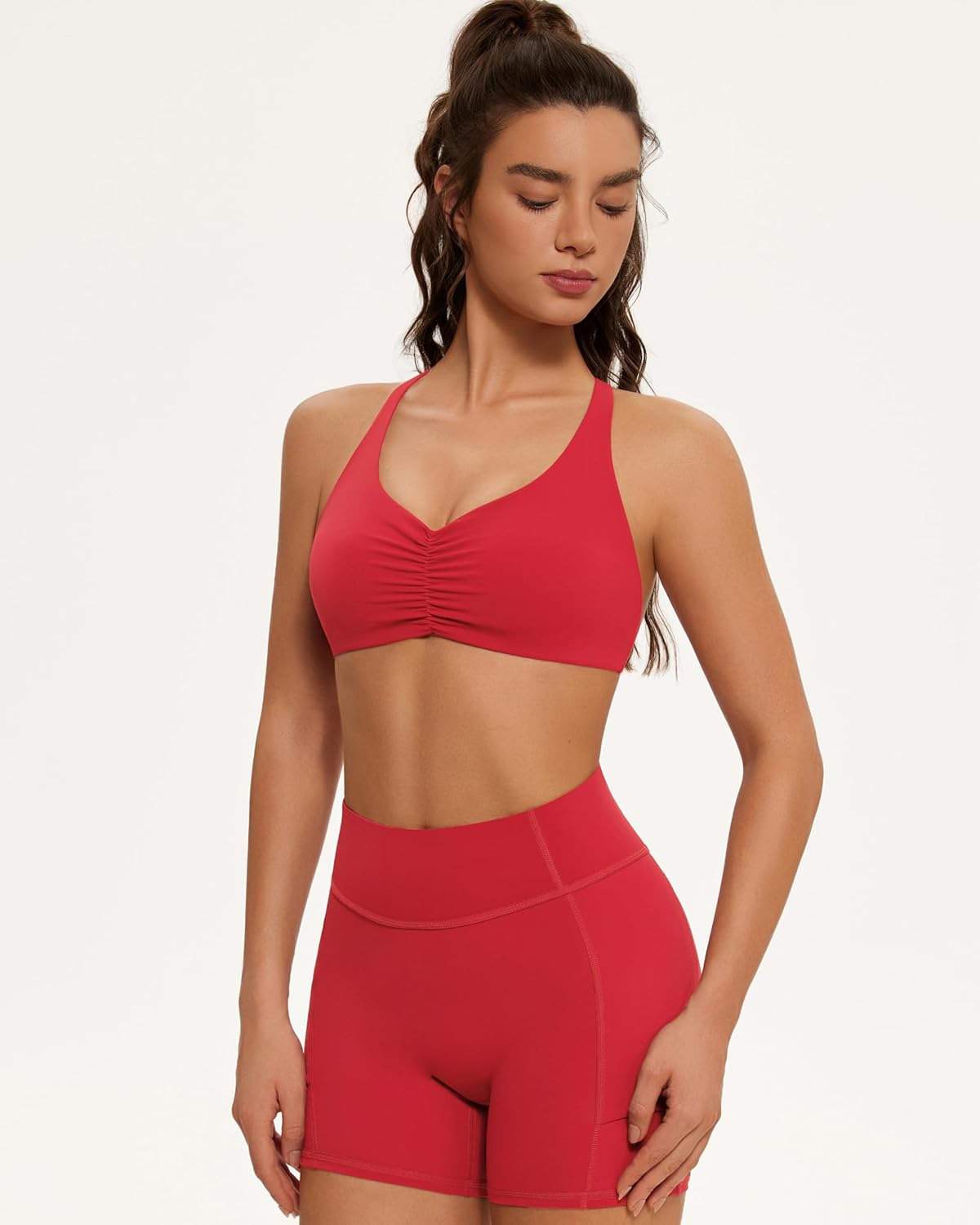 OMKAGI Sports Bras for Women Padded Cross Back Workout Bras Strappy Yoga Bra Crop Top - Image 9