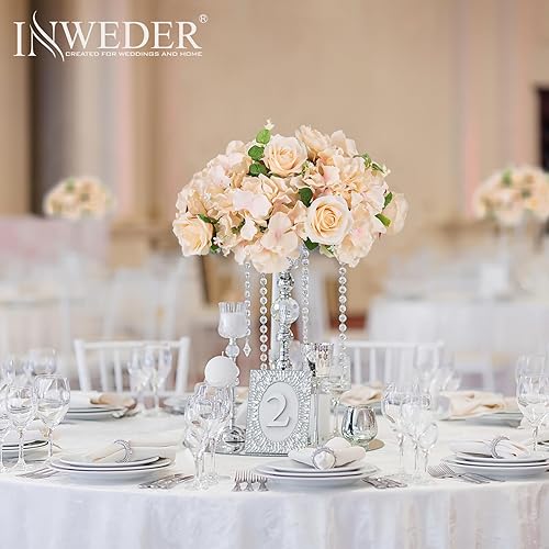 Miniatura 10 de Bolas de flores de boda para centros de mesa, 2 bolas de rosas artificiales, pequeña bola de flores falsas, bola floral de hortensias de seda, ramo