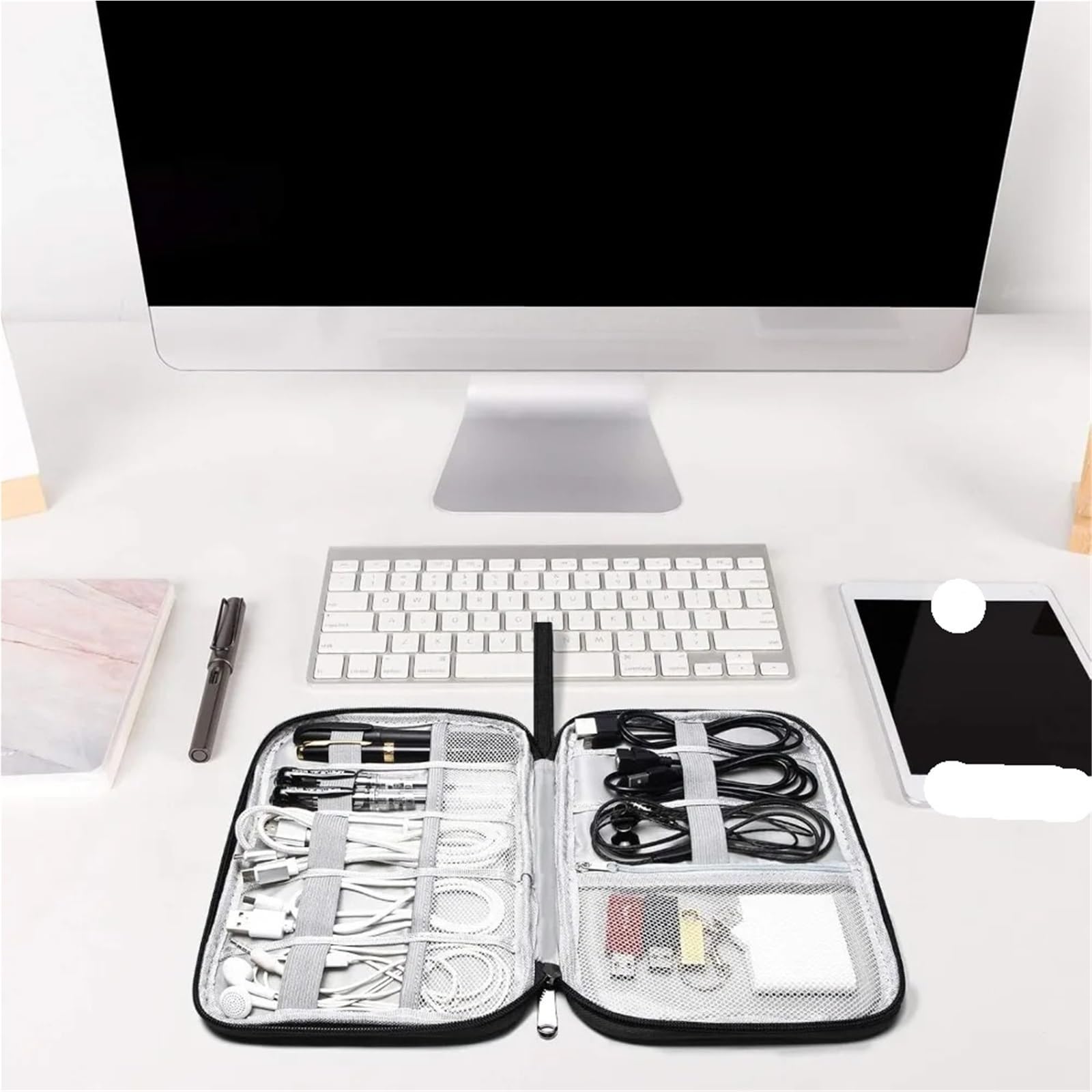 Borsa Organizer Per Cavi Borsa For Organizer Elettronica Da Viaggio 2 Pezzi Custodia Cavi Portatile Accessori Elettronici Trucco Organizzazione Di Range(Grey)