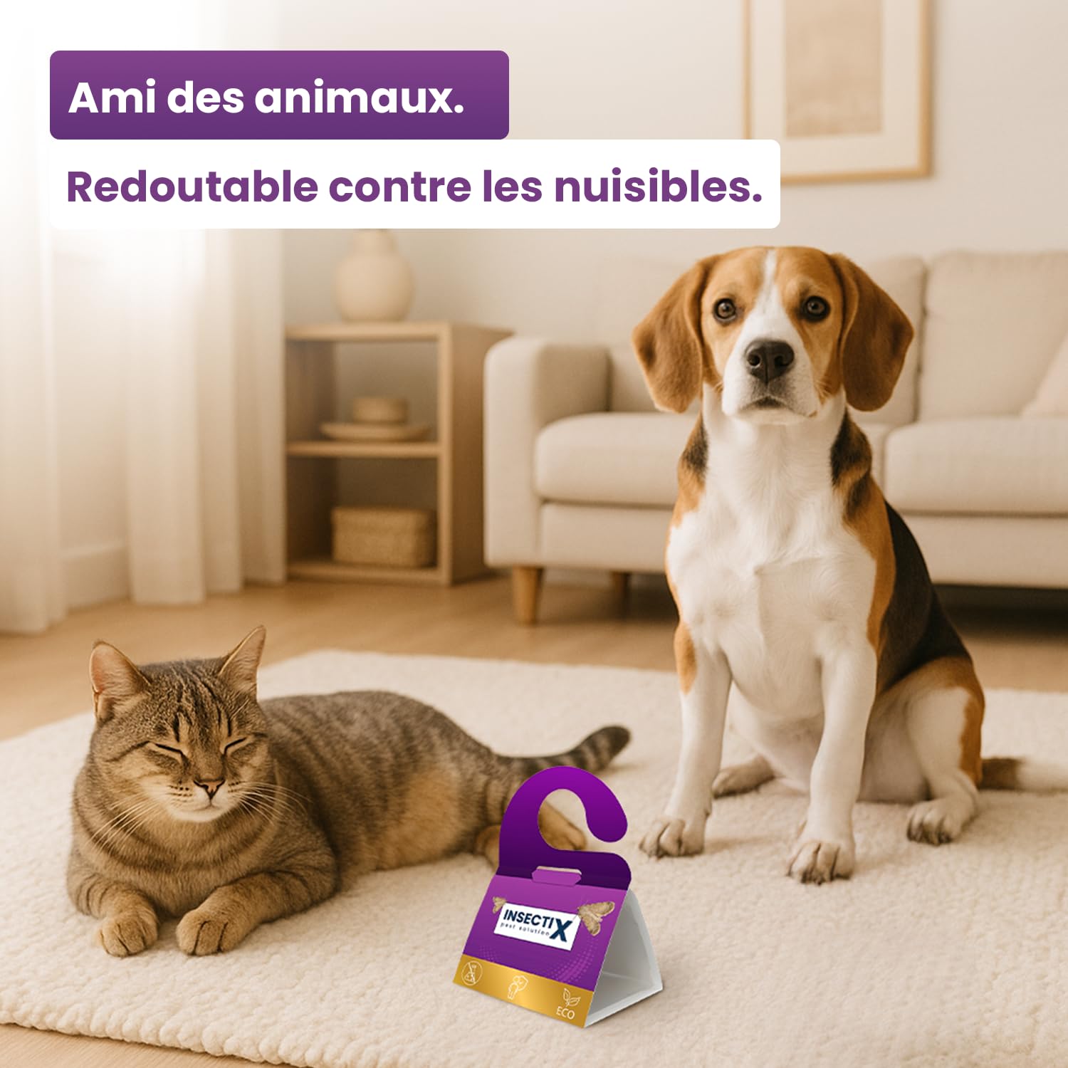 Pièges à mites textiles – Lot de 6 détecteurs sans odeur, non toxiques avec phéromones – Pour armoires, tiroirs, tissus & rangements – Sans danger pour les enfants et les animaux