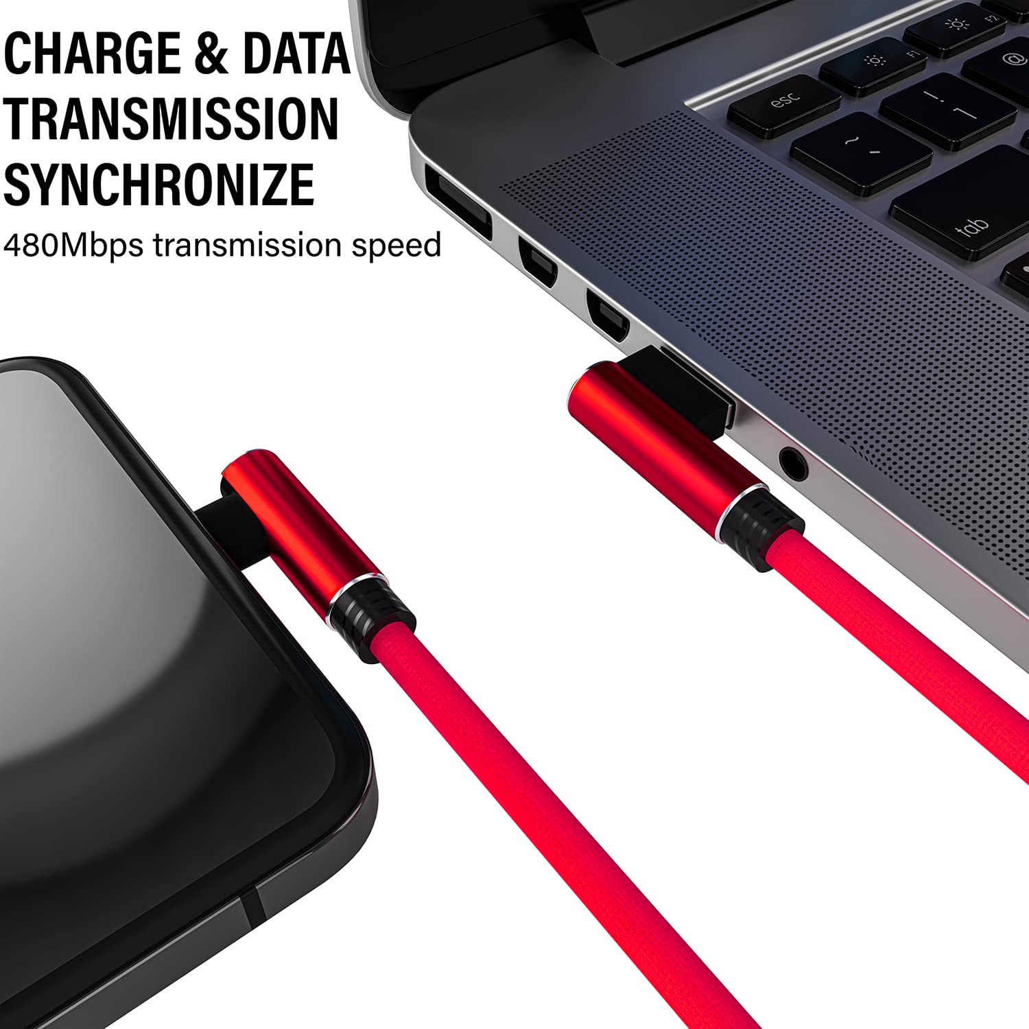 Ironten iPhone-Lightning-Ladegerät, 3 Stück, 1.8 m, rotes Apple-MFi-zertifiziertes Kabel, geflochtenes Nylonkabel, Schnellladekabel, kompatibel mit iPhone 14, 13, 12, 6 Plus SE, iPad