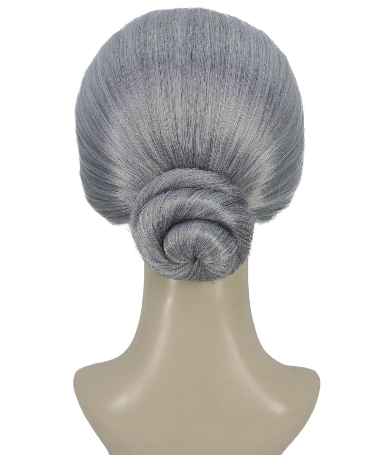 Old Lady Grey Wig with Low Bun Women Vintage Character Hairpiece Made of Synthetic Fiber for Halloween, Cosplay, Theater, Festivals & Parties | Classic Elderly Costume Hair for Adults
