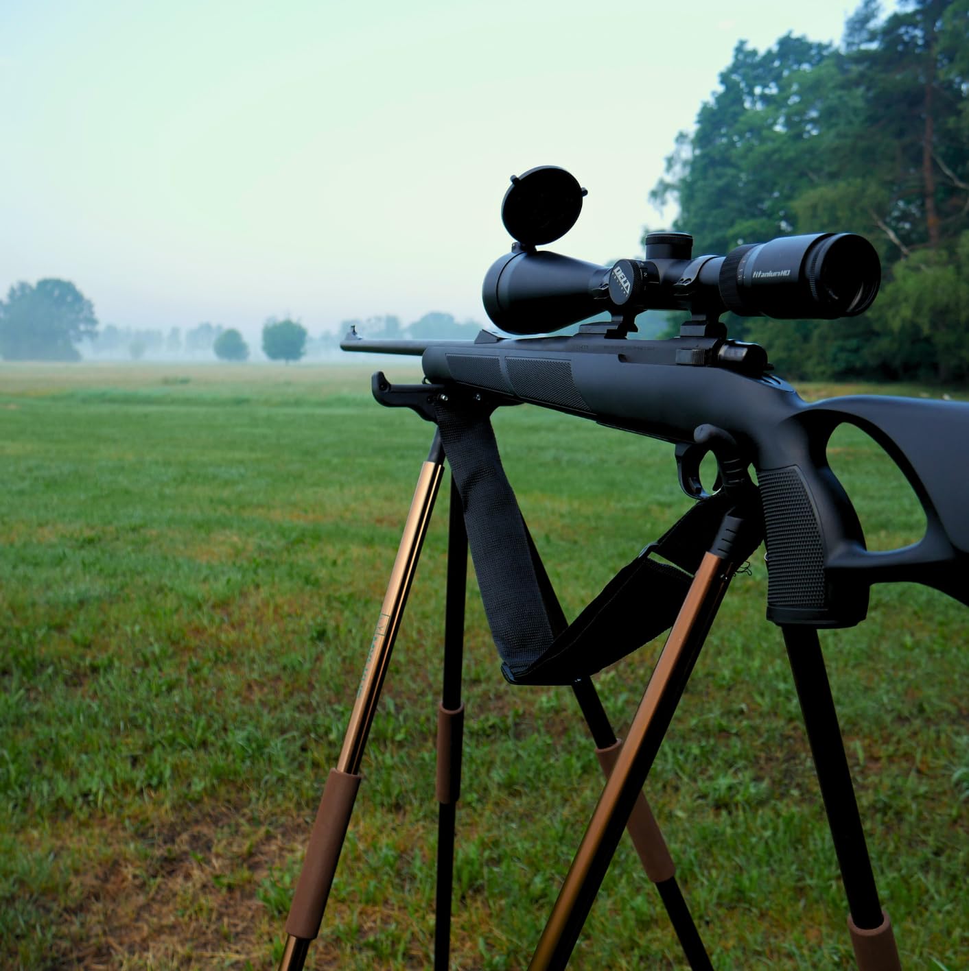 Jagd Zielstock Pirschstock 4 beinig Neue Modell mit 14 cm breite Basis stabil