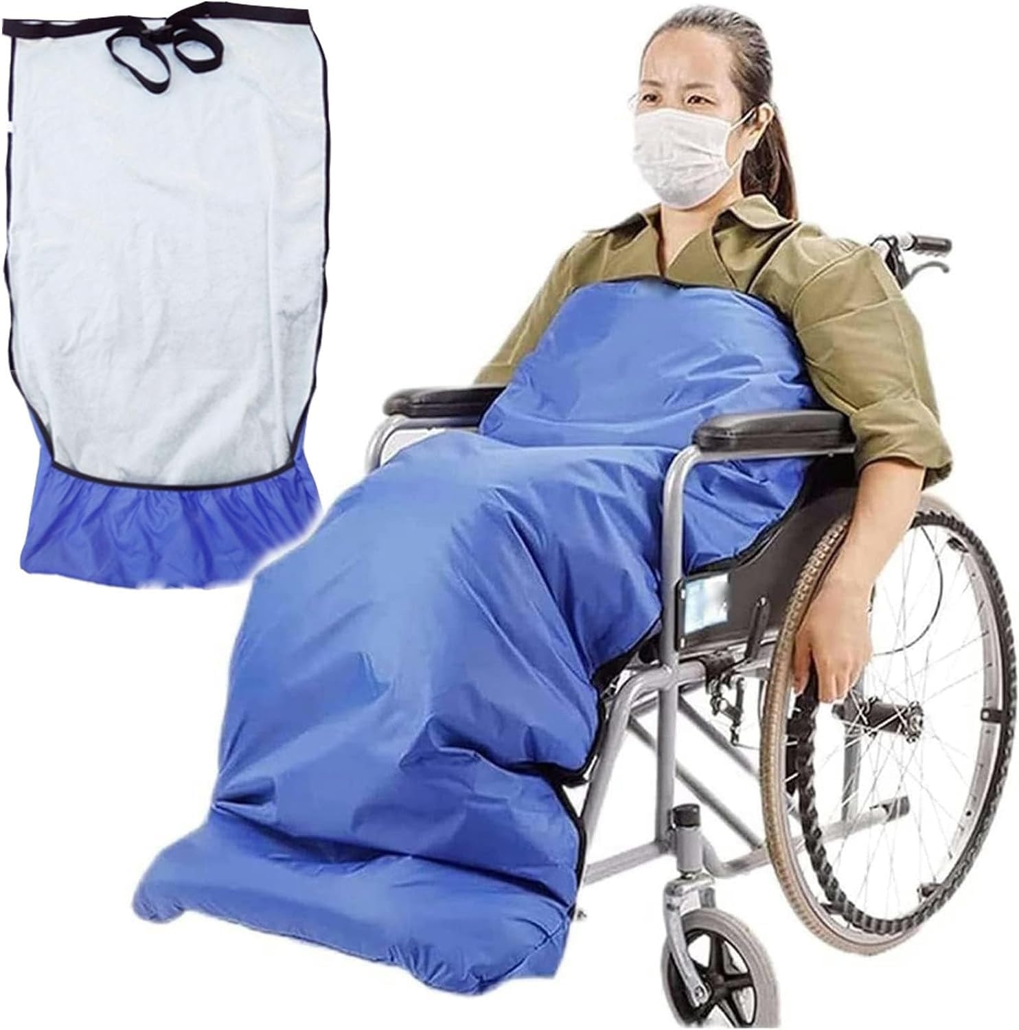 Manta para Silla de Ruedas para Mayor Calidez y Comodidad Manta acogedora para Silla de Ruedas Manta para piernas Manta con Cremallera para Regazo Manta para Personas Mayores Manta
