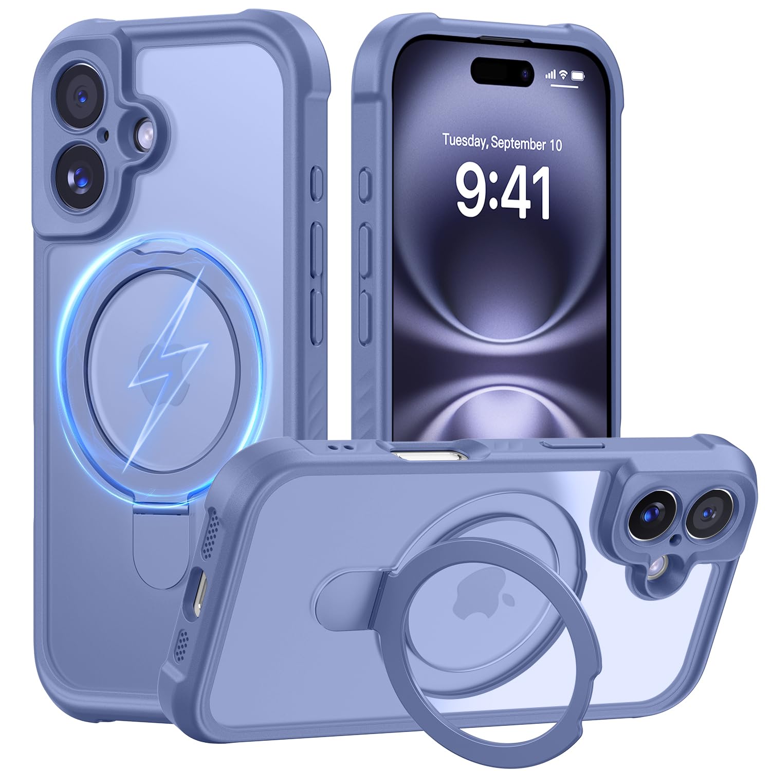 MOCCA Magnetic for iPhone 16 Case with Stand,Lavender Grey