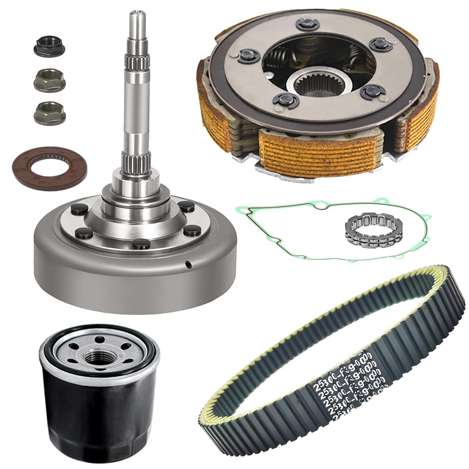 BRIDIOF Wet Clutch Kit with Belt for Hisun ATV UTV 500 700, Bennche Bighorn, Massimo MSU500 MSU700, Menards YardSport, Axis, Qlink