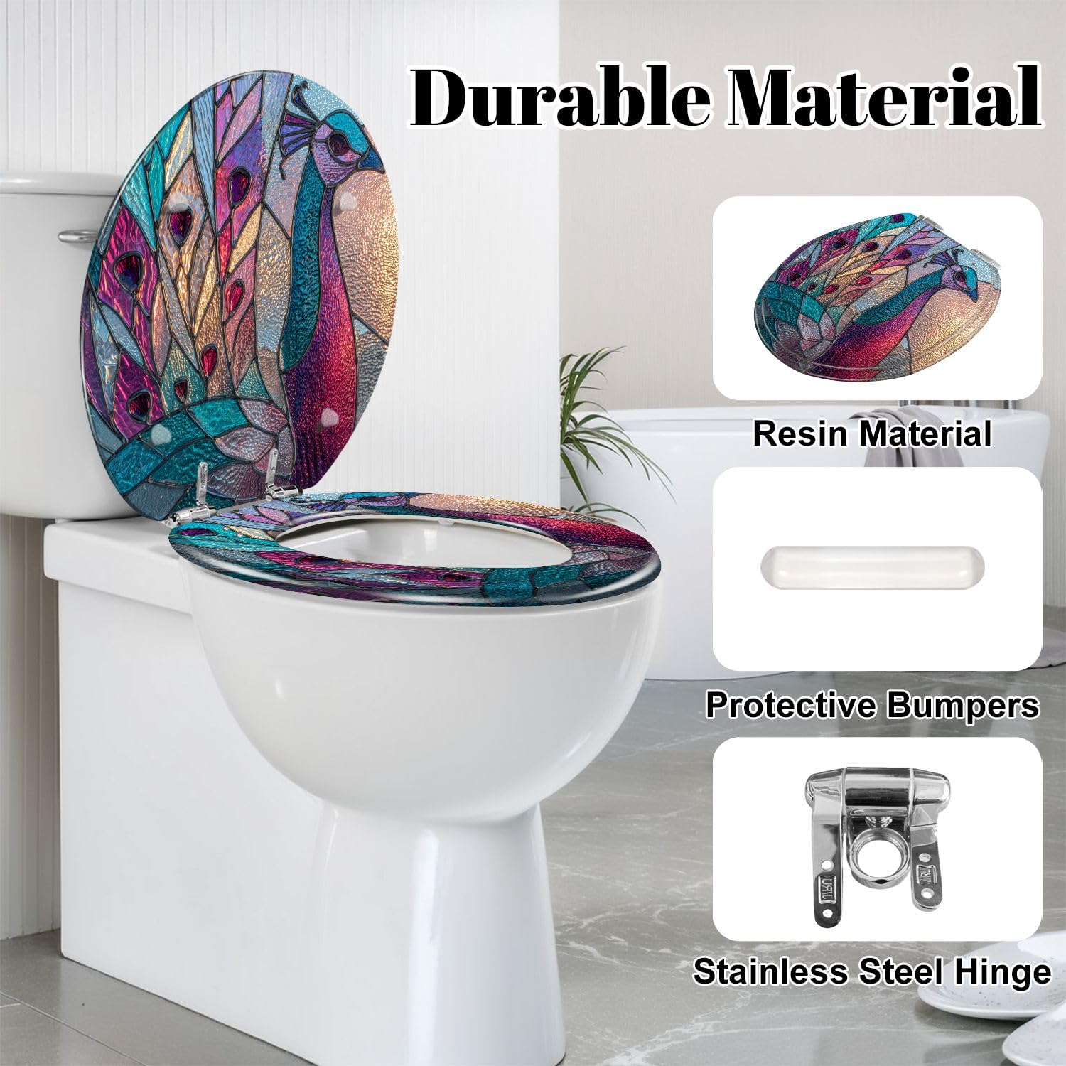 Sedile WC rotondo in resina per bagno