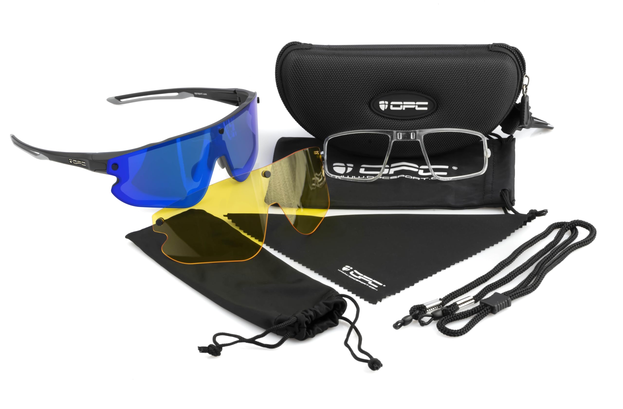 OPC All Round MORPHO | Sportowe okulary przeciwsłoneczne z polaryzacją | Wymienne soczewki do jazdy na rowerze i wspinaczki | UV400 | system magnetyczny, czarne