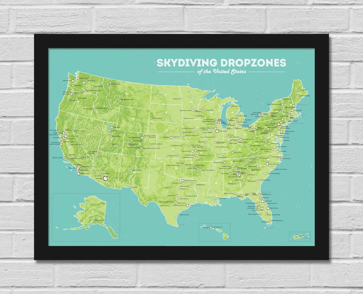 Amazon.com: Best Maps Ever US Skydiving Dropzones 18x24 Poster