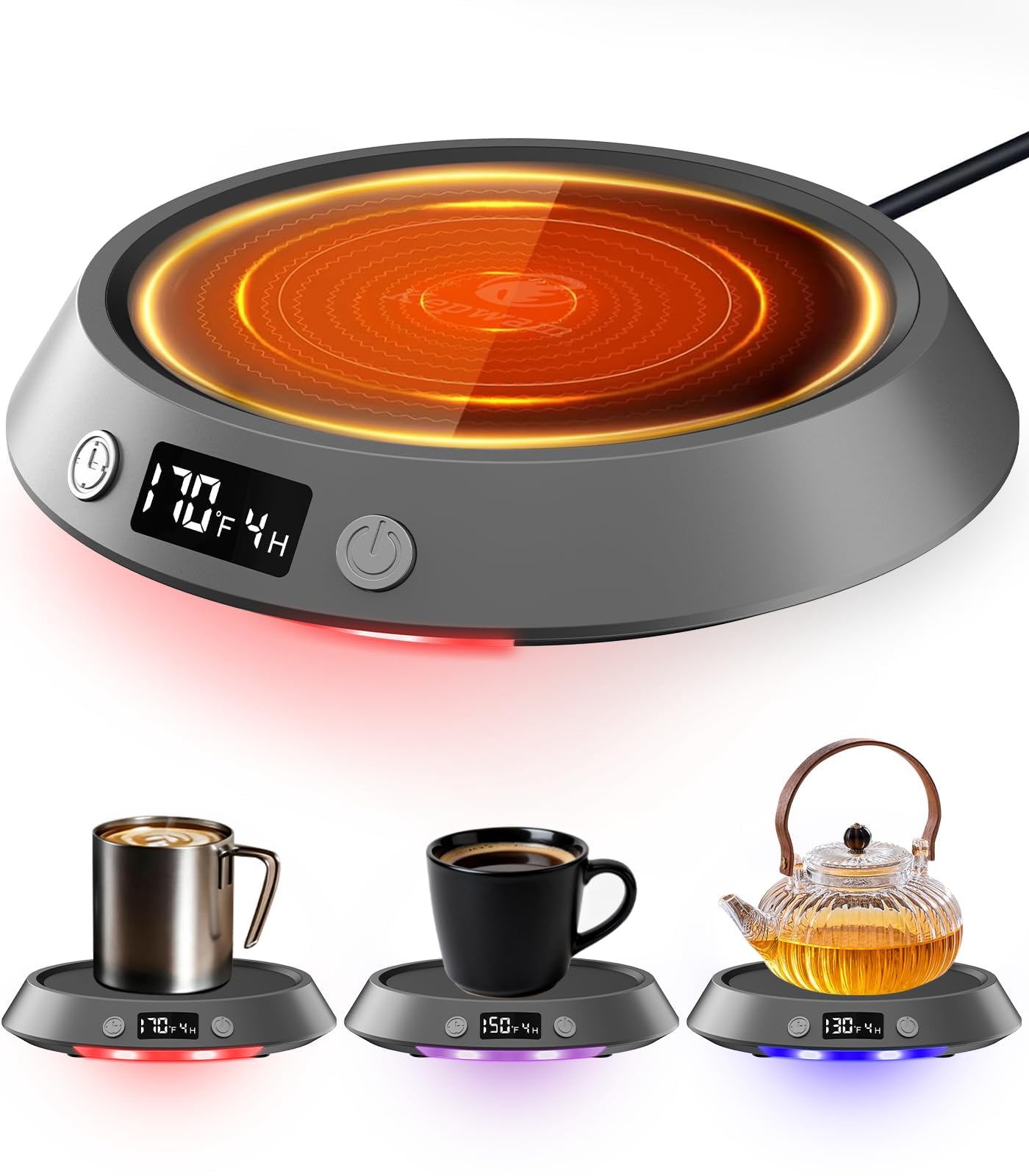 Kepwam Mug Warmer for Desk, Coffee Warmer with 3 Temp Settings &amp; 2-9H Timer