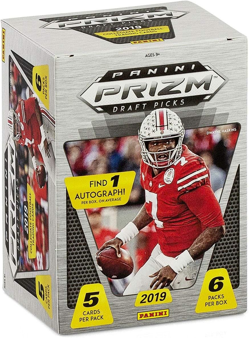 Collegiate Panini 2019 Prizm Draft Picks Football Trading Card BLASTER Box [6 Packs, 1 Autograph]
