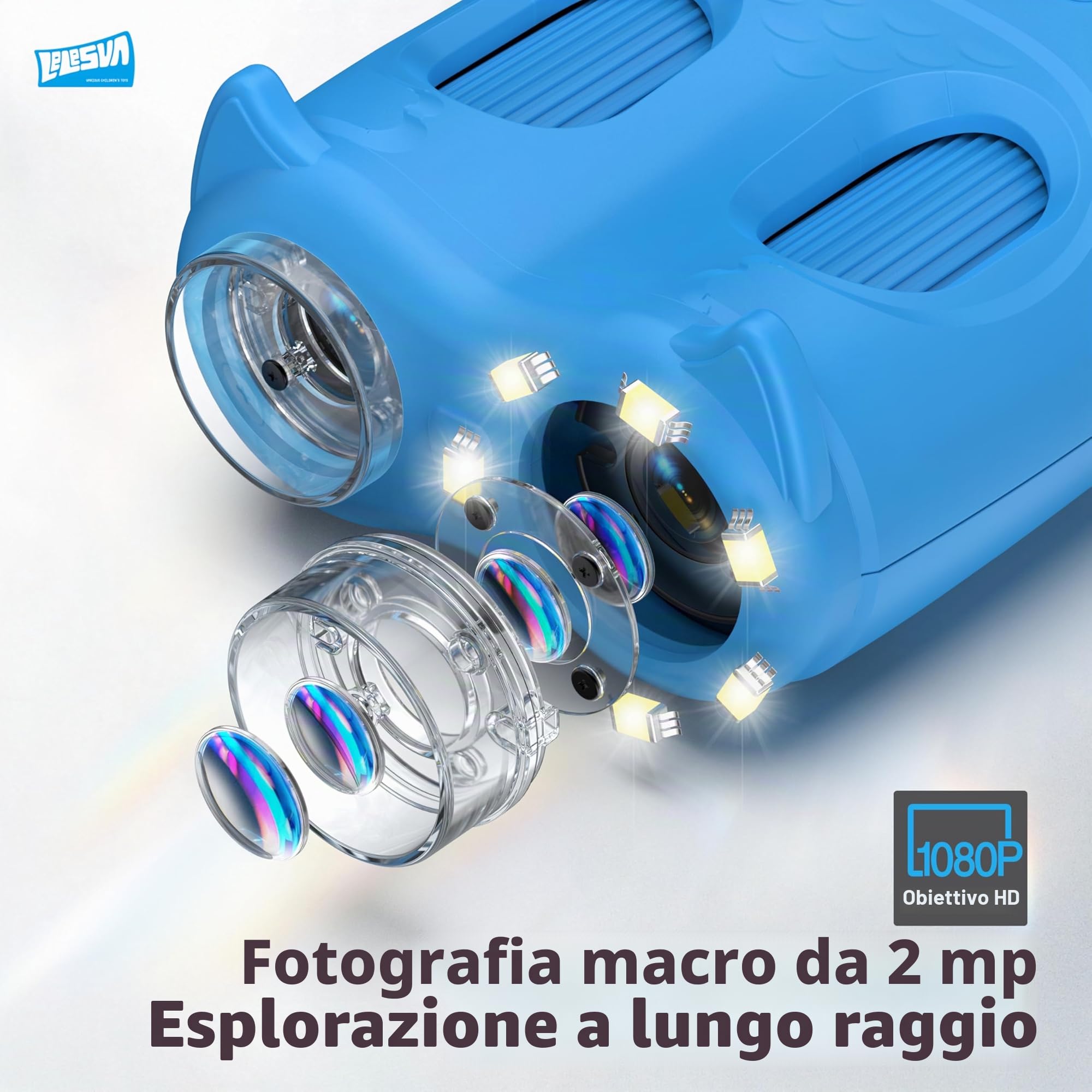 Microscopio e Telescopio 2 in 1, Mini Microscopio Portatile Tascabile 1000X, Telescopio Portatile 1000 m, Telescopio 10X Per Bambini, Telescopi Per Bambini con 1920P, Ottimo Giocattolo Scientifico