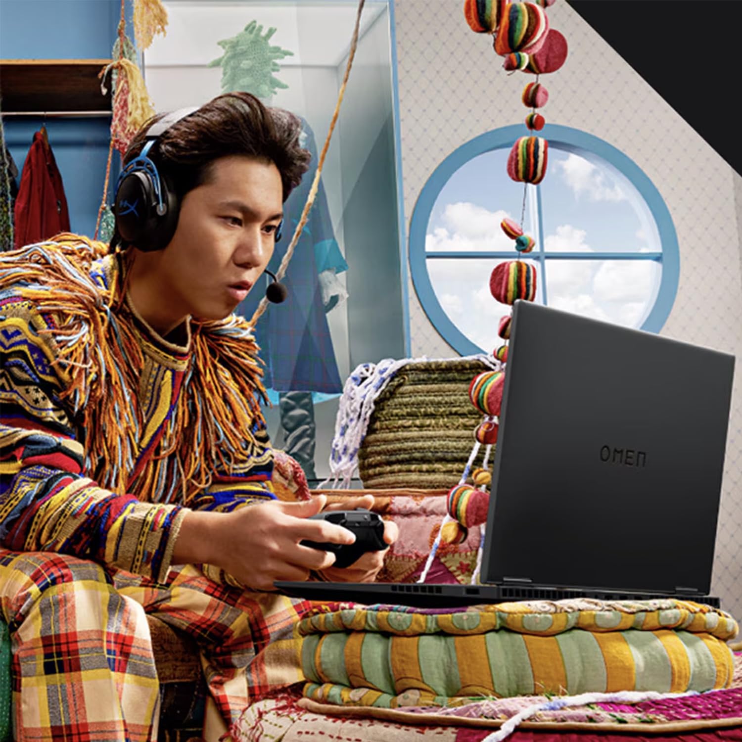 HP OMEN 17.3 RTX 5070 AI Pro Gaming Laptop, 17.3" FHD 144Hz, AMD Ryzen AI 9 365, NVIDIA RTX 5070, 64GB DDR5 RAM, 2TB SSD, RGB Backlit KB, Low Blue Light, Bundle with SD620-512GCBL