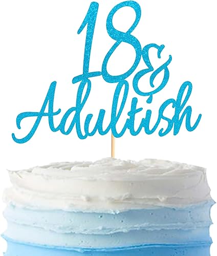 Arthsdite Decoración para tartas de 18 y adultos, 18 y palillos para pastel de 18 años, decoración de pastel de cumpleaños de dieciocho años,