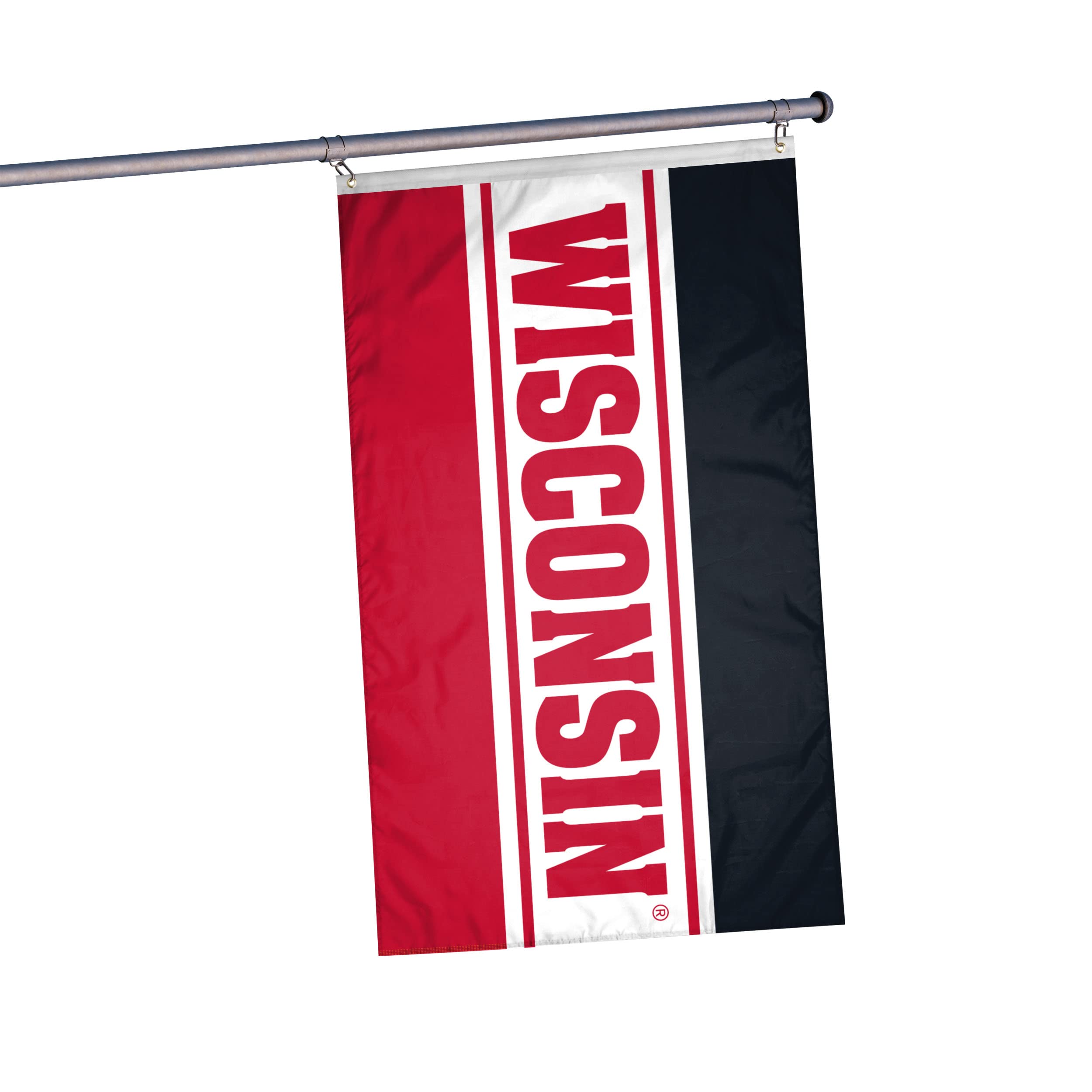 Drapeau horizontal du Wisconsin avec œillets renforcés pour mât extérieur