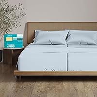 Vista 53 de Thread Spread - Juego de sábanas de 100% algodón egipcio con tejido de satén de 800 hilos de la colección Exotic Hotel, color blanco y marfil