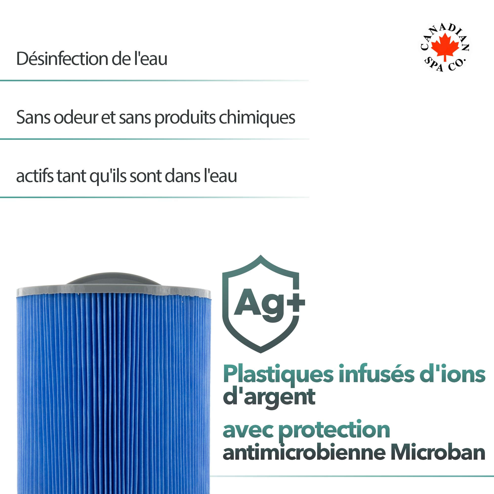 CANADIAN SPA CO. Glacier Filterset 2er Pack, 2X Glacier Silverstream Cartouches filtrantes et 2X Glacier préfiltre, avec ions d'argent, Whirlpool Filter Set