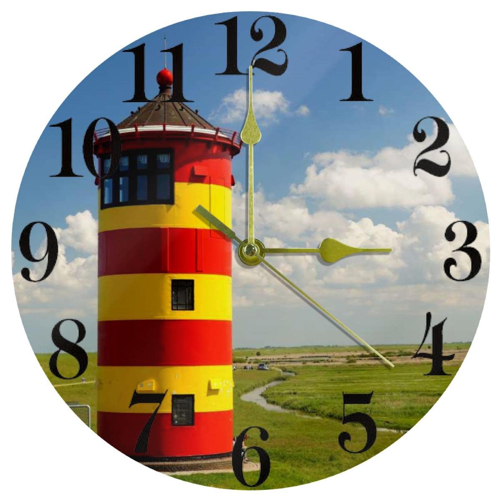 Horloge murale cuisine et maison motif phare pour une ambiance douce et chaleureuse