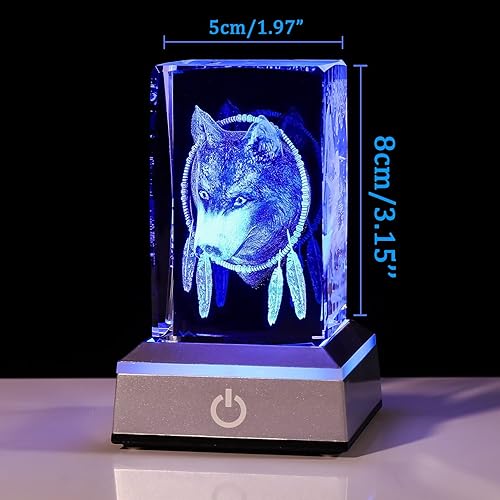 Miniatura 4 de Regalos de lobo para mujeres y niñas, decoración del hogar, figuras de decoración de lobo de cristal 3D, regalos para amantes del lobo, mamá,