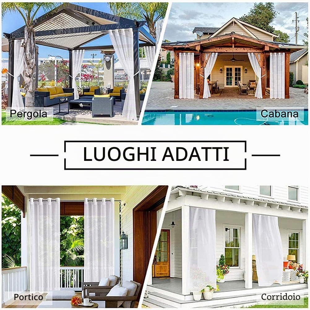 Tenda da esterno,Tende da giardino Tenda da esterno,Tende da esterno impermeabili per interni Tende oscuranti per camera da letto Portico Pergola Cabana