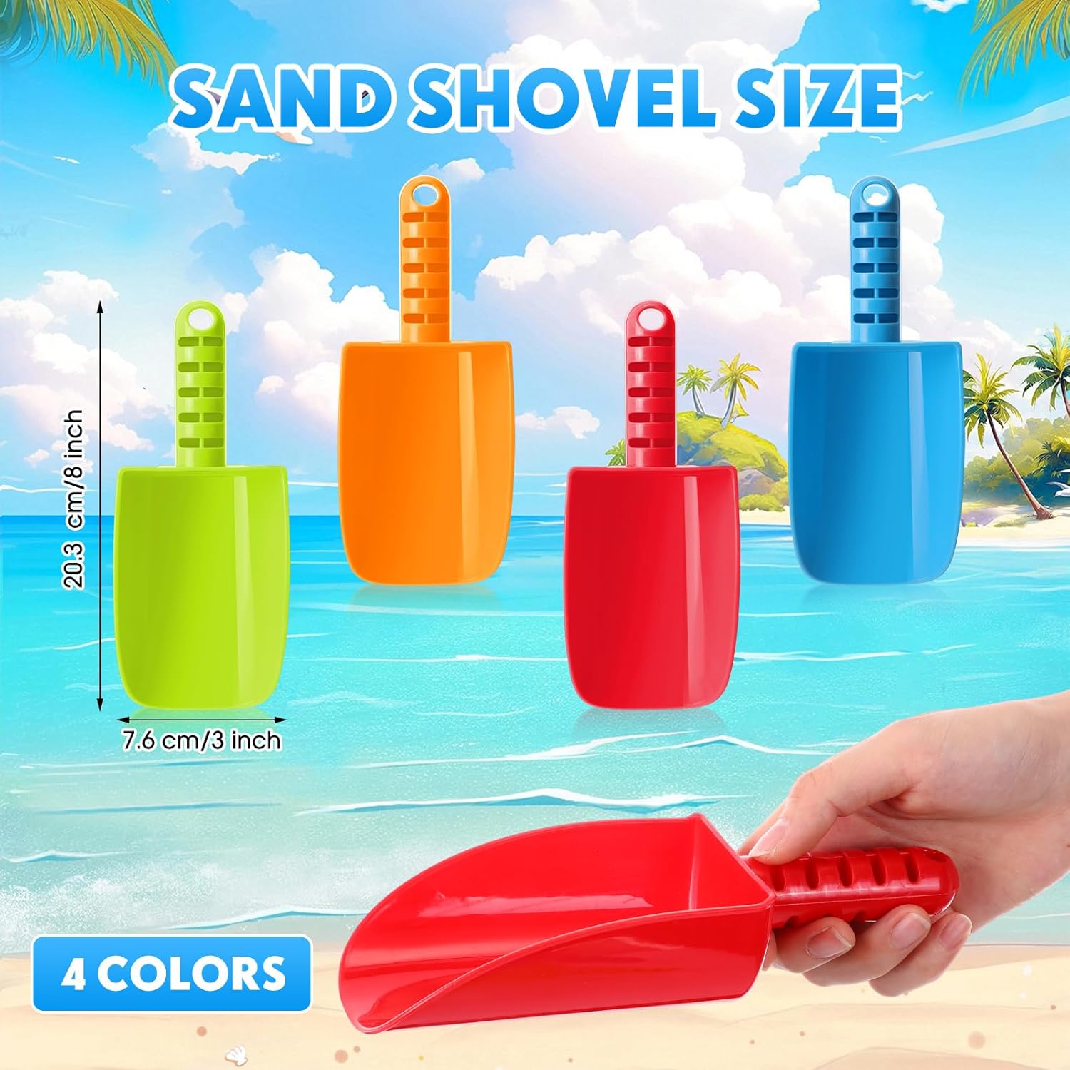 30 Pack Sand Shovels for Kids Bulk, 8 Inch Heavy Duty Plastic Colorful Beach Sand Shovels, Sensory Beach Shovel Great for Toddlers Kids Outdoor Digging Sandbox Play Planting or Snow