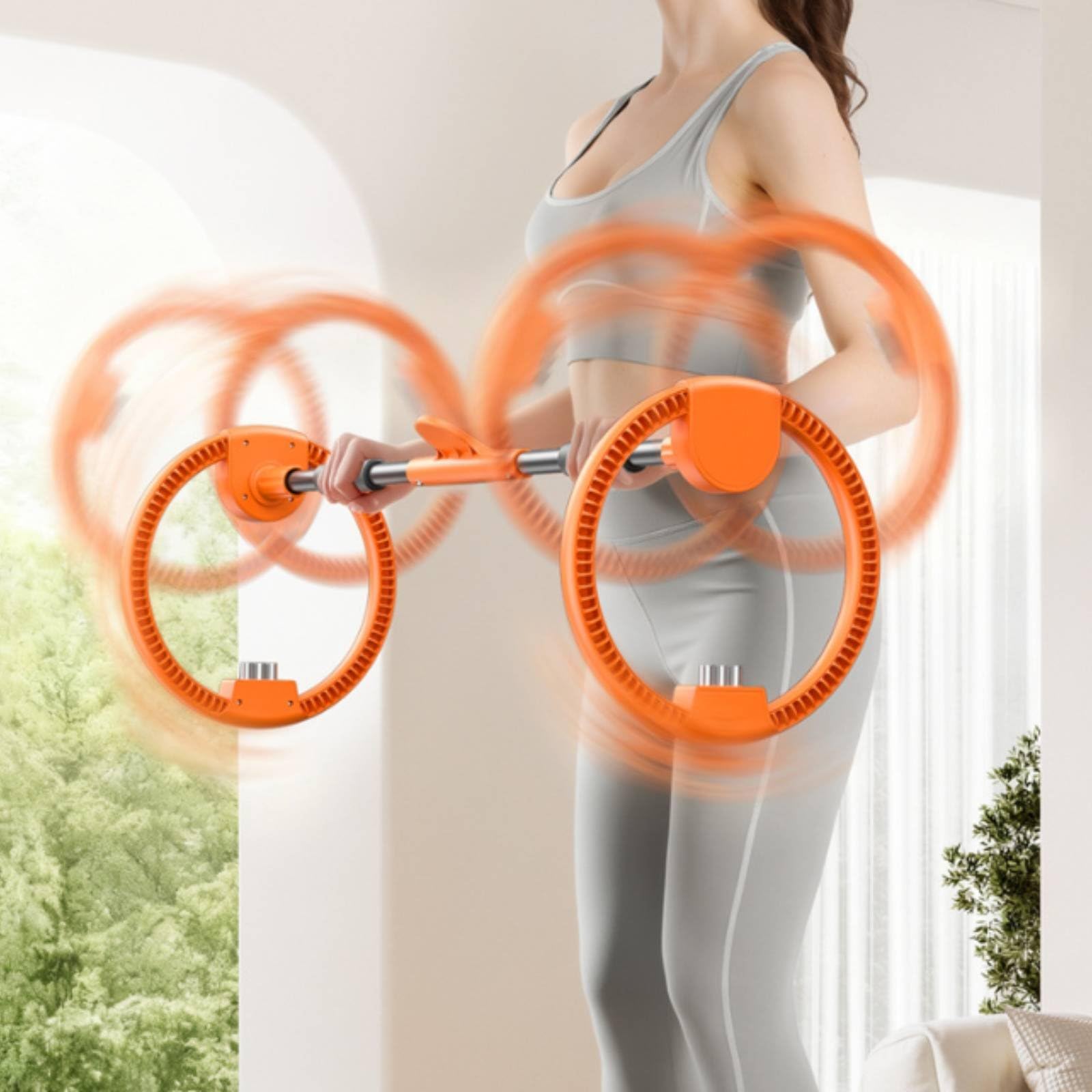 Fitness Hoop Trainingsreifen Bauch Beine Po Workout Reifen Sportgerät mit Gewichtssystem Einsatzblöcken Stabilität durch Stahlkern Ruhiger Lauf