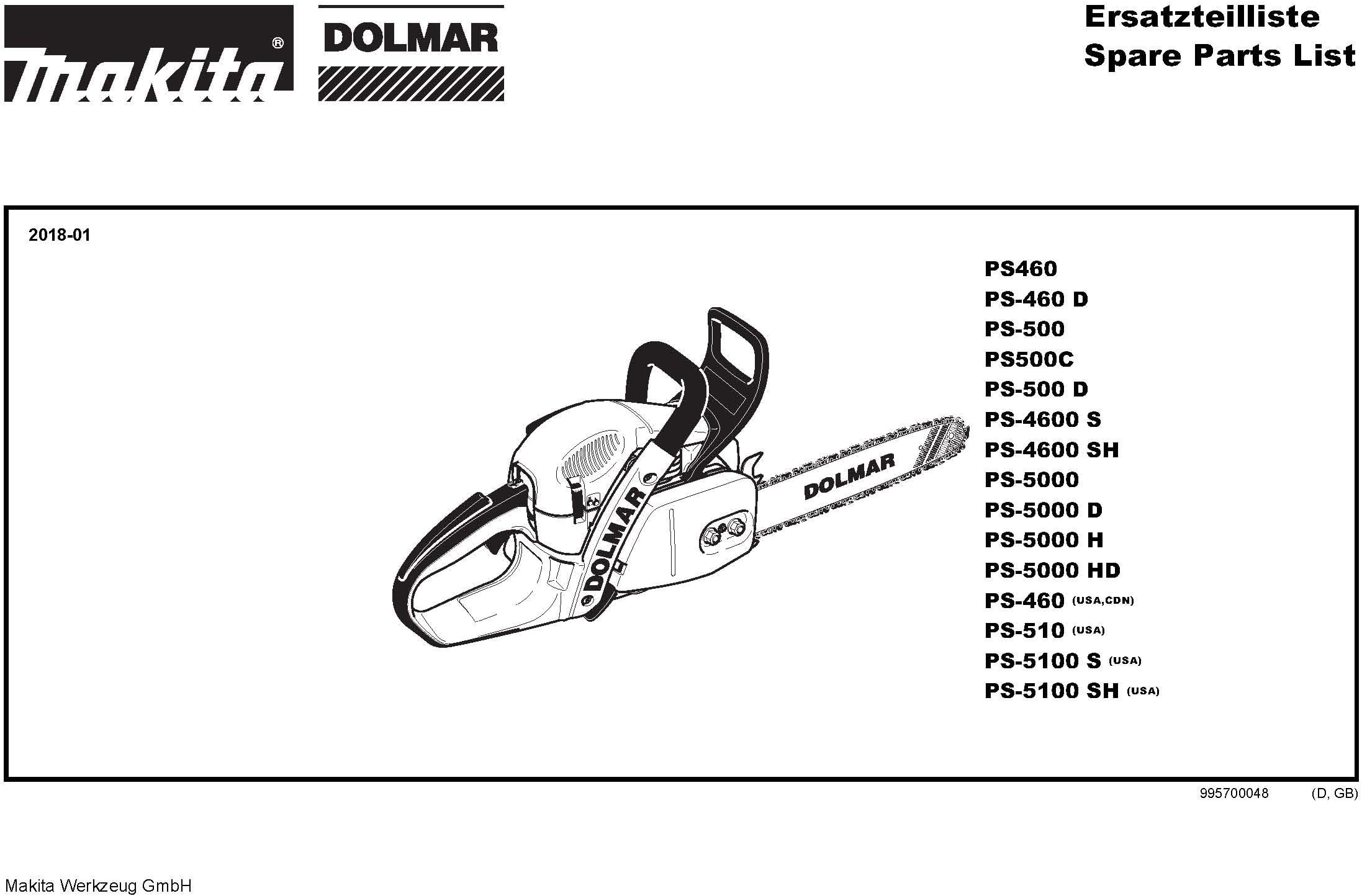 Complete Fuel Tank Cap, Original Replacement Part for Dolmar PS-510, 181114202-2366