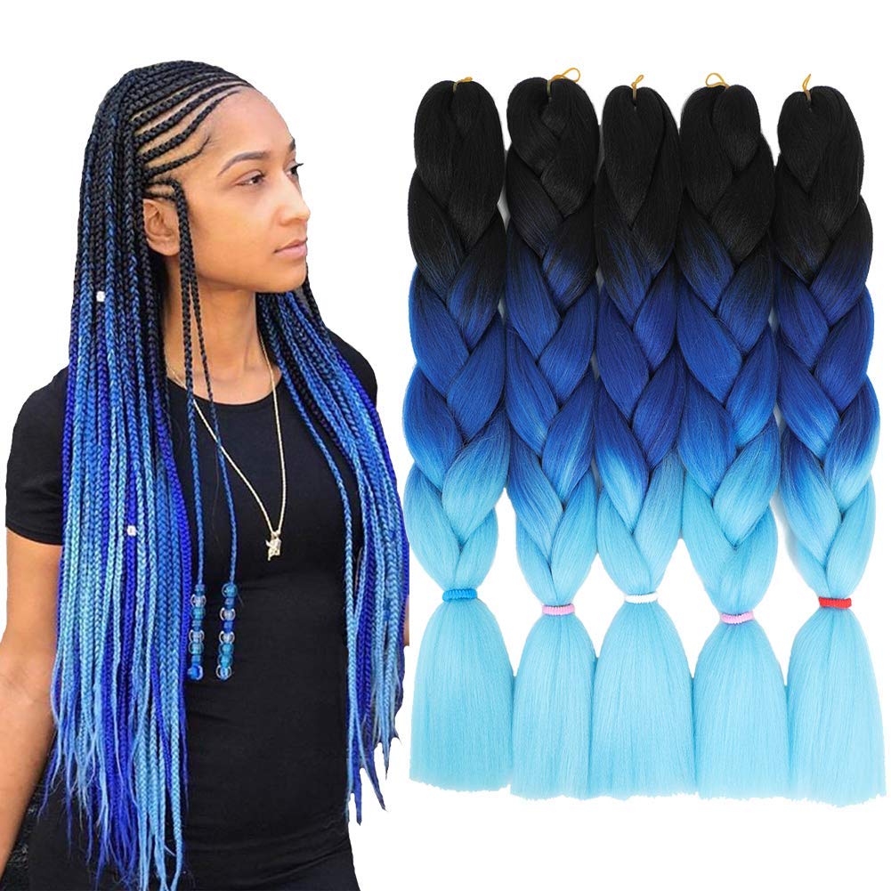 blue ombre hair extensions