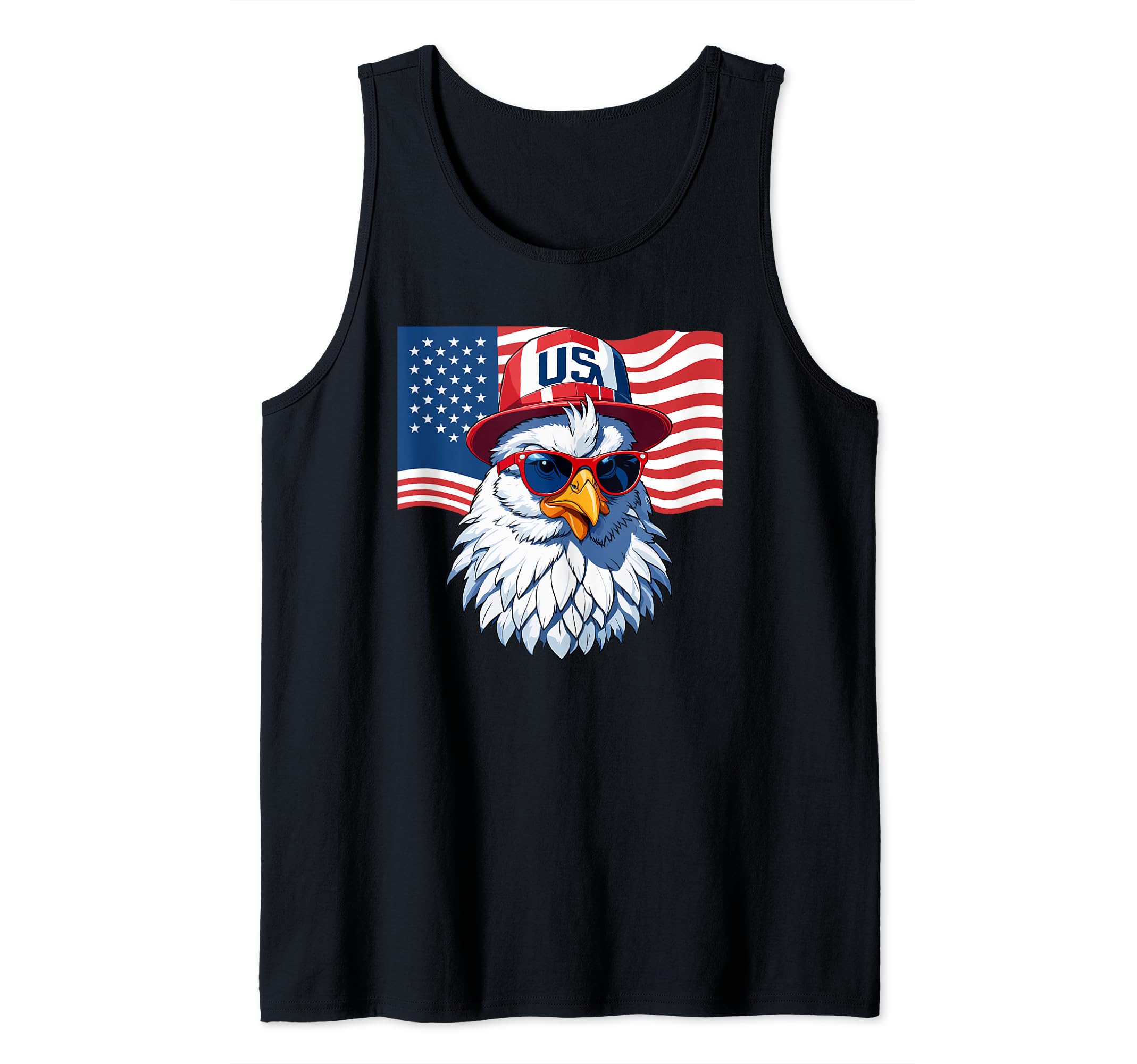 Patriot Chicken Dad Mom US Flag Outfit Party Tank Top