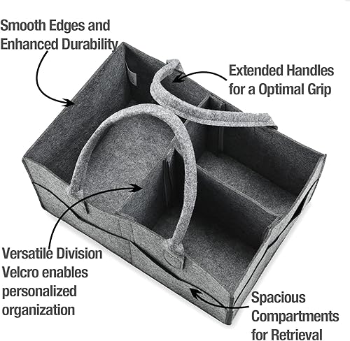 Miniatura 3 de PandaEar Organizador de pañales para bebé, organizador portátil de pañales de viaje, cesta de guardería con diseño dividido