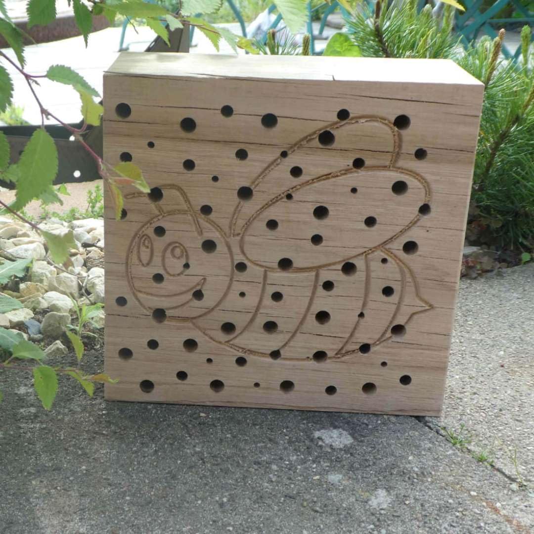 Insektenhotel Wildbienen Kinder Biene Nisthilfe Bienen Eiche Massivholz