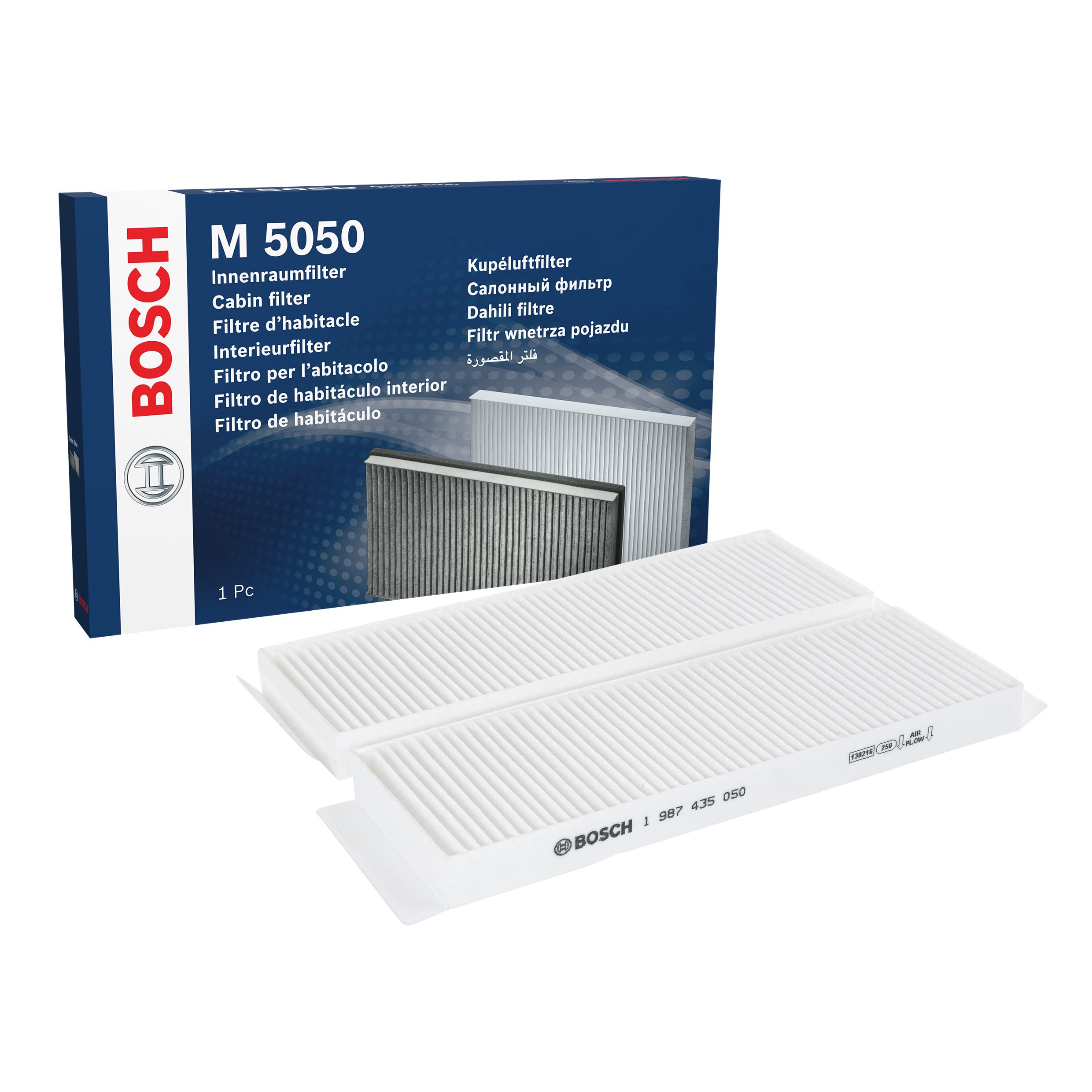Bosch Bosch M5050 Standard Cabin Filter, Replacement Filters - Filters Pollen and Dust for Cleaner Air Inside the Vehicle Set of 2 Fil
