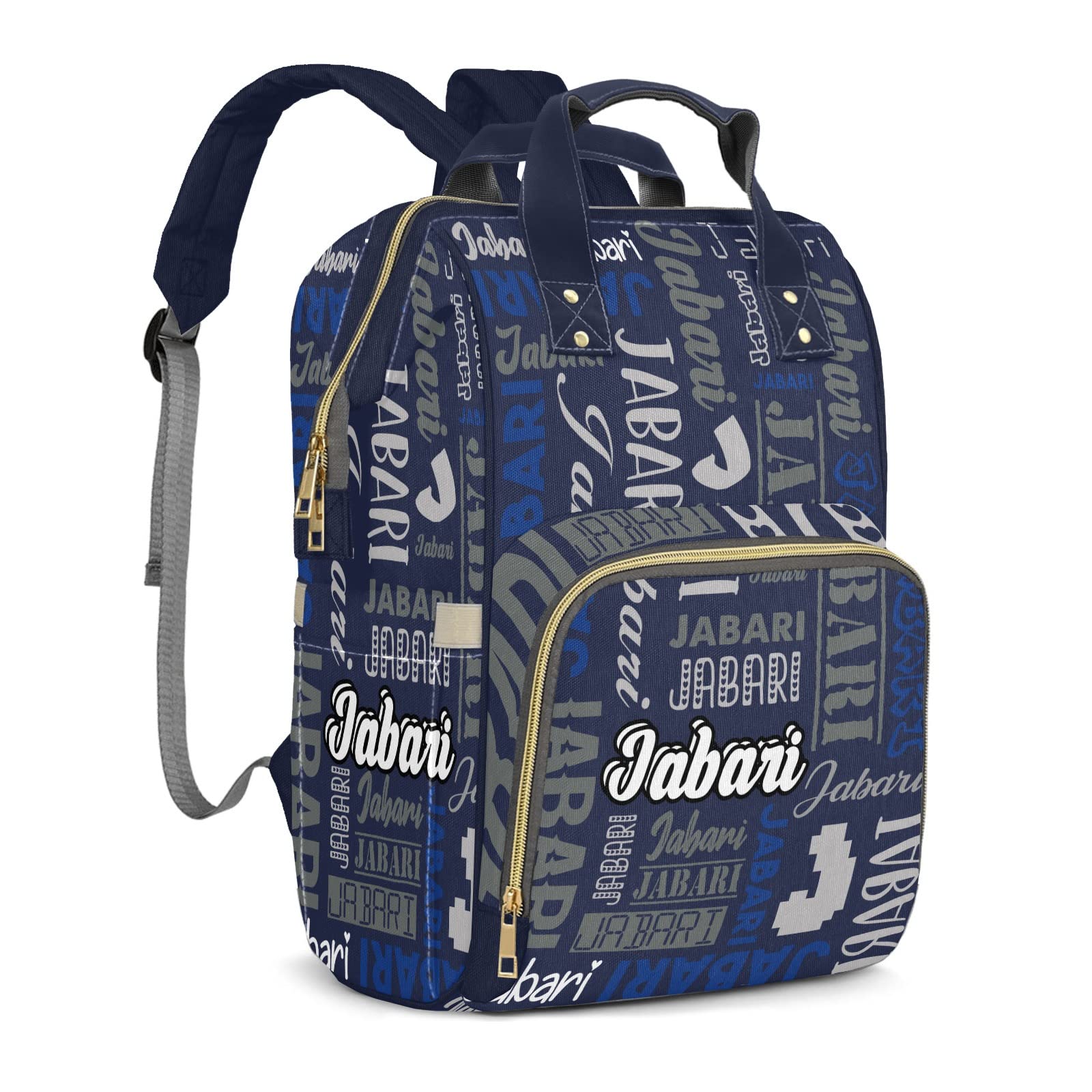 ZAACUSTOM Custom Name Boy Baby Bags, Nylon Personalized Diaper Bag Backpack for Baby Boy Mom, Large Capacity, Waterproof, Multifunctional, Adjustable