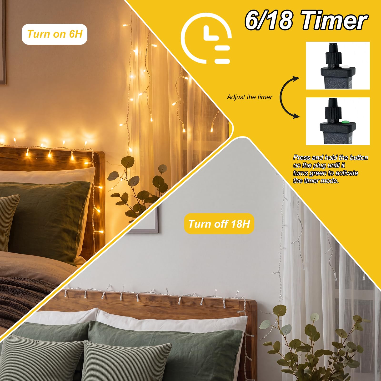 Łańcuch świetlny na zewnątrz, 80 m, 640 diod LED, łańcuch świetlny LED z wtyczką, 6/18 timerów, 8 trybów, wodoszczelność IP44, łańcuch świetlny na balkon, kemping, Halloween, do ogrodu, ciepła
