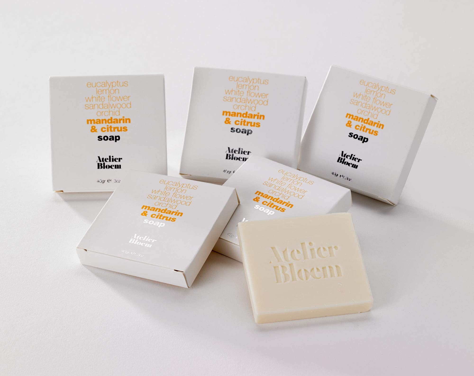 Atelier Bloem Mandarin & Citrus Bar Soap for Hands and Body - Kimpton Hotel Collection - Bath & Body - 1.3-Ounce Bars (Pack of 5)