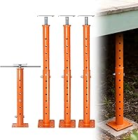 ALLOYNIX 4-Pack 2-Ton Adjustable Jack Posts (4400 lbs) - 19-36" Screw Jacks for Floor Leveling, Beams, Decks & Sheds - Orange