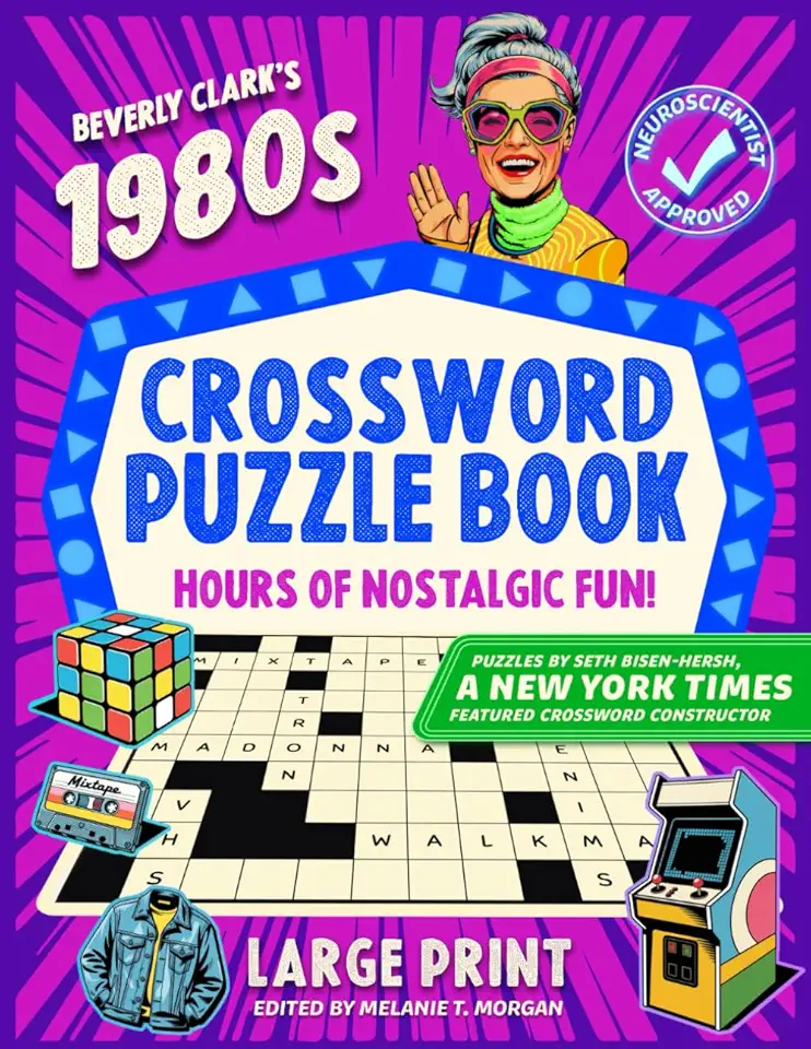 1980s Crossword Puzzle Book: 50 Large Print Pop Culture Puzzles About Music, Movies, TV Shows, Celebrities, Sports &amp; Trivia for Rad Adults (Gifts for Women &amp; Men)