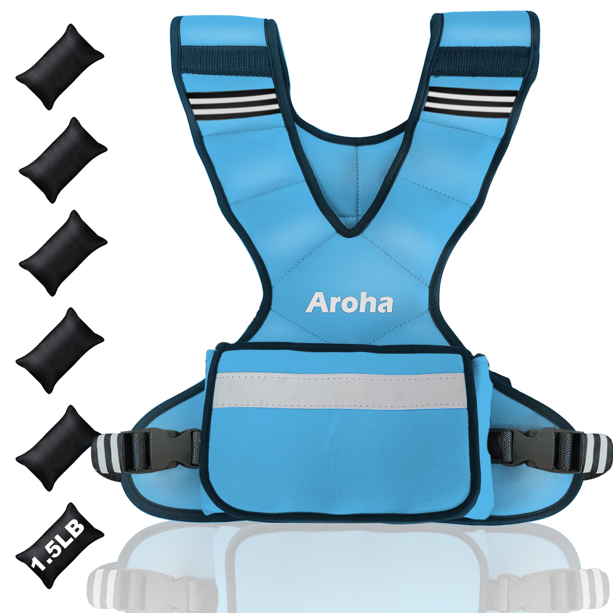 Adjustable Weighted Vest for Women Men 4-10lb 11-20lb 20-32lb Vest with 6 Ironsand Weights for Strength Training and