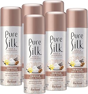 Pure Silk Vanilla Shea Butter Spa Therapy Shave Cream for Women, 7.25 oz, Pack of 6