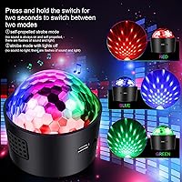 Vista 3 de Mini Disco Ball Light,Rechargeable Party Lights,Sound Activated Strobe DJ Light,Portable Battery Operated,Night Lights Projector for